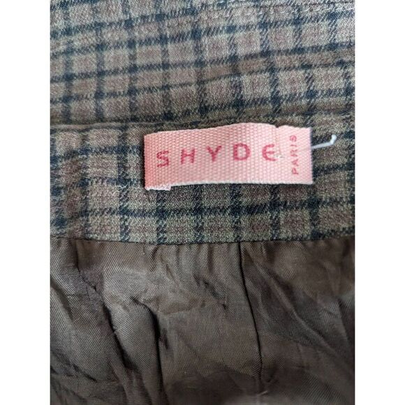 Shyde Women's Cotton Blend Large Collar Plaid Peplum Coat Size Medium - Picture 12 of 16